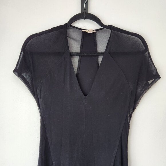 Helmut Lang Little Black Dress Silk Stretch Jersey Knit Pencil Bodycon Women's S - Picture 3 of 8